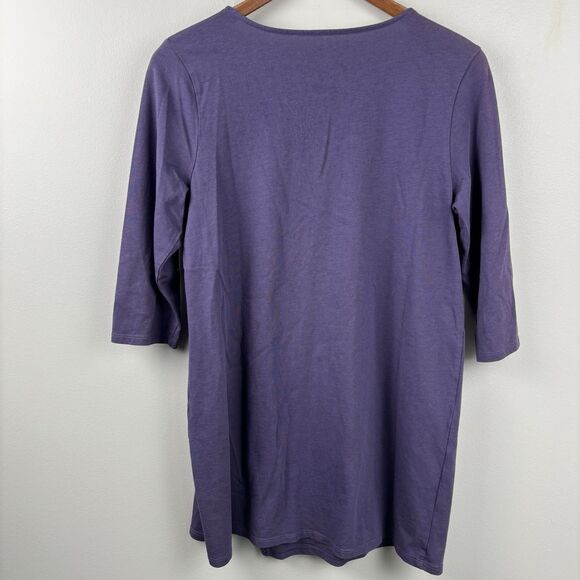 J. Jill Pure Jill Wrap Tunic Purple with 3/4 Length Sleeves Size Small - Picture 8 of 8
